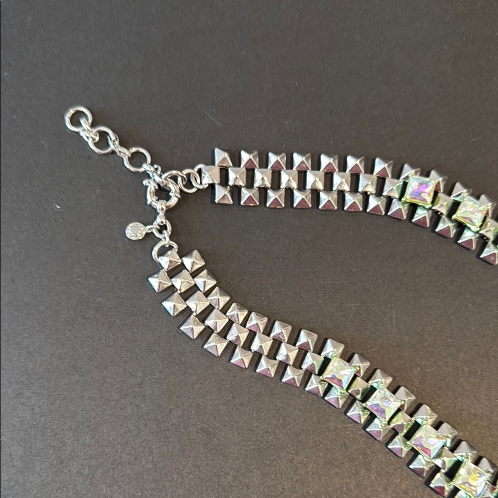 J.  CREW CRYSTAL GRID CHAIN NECKLACE - Picture 4 of 4